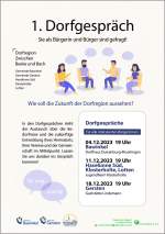 1. Dorfgespräch - Sie als Bürgerinnen und Bürger sind gefragt!